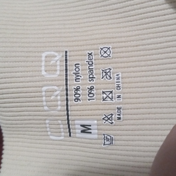 Cream Ribbed Shorts - Picture 2 of 4